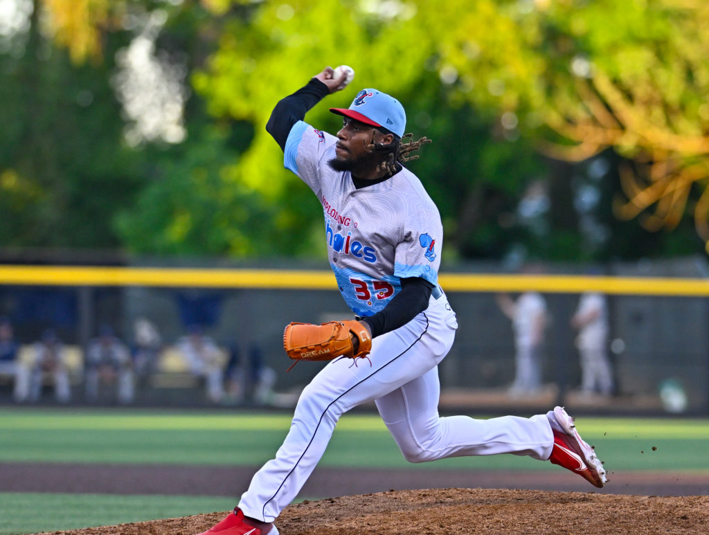 The Exploding Whales host the Tri-City Dust Devils in a Northwest League baseball contest at PK Park in Eugene on Saturday May 11, 2024.