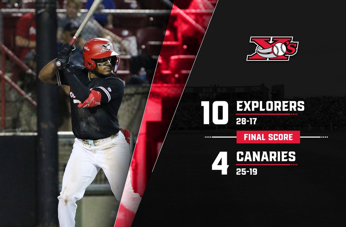 EXPLORERS ROLL PAST CANARIES 10-4 IN SERIES OPENER