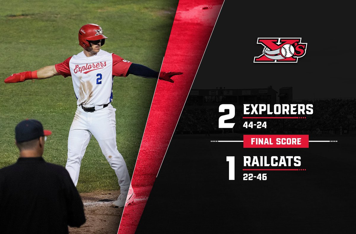 EXPLORERS OUTLAST RAILCATS IN TENSE 2-1 EXTRA-INNING WIN