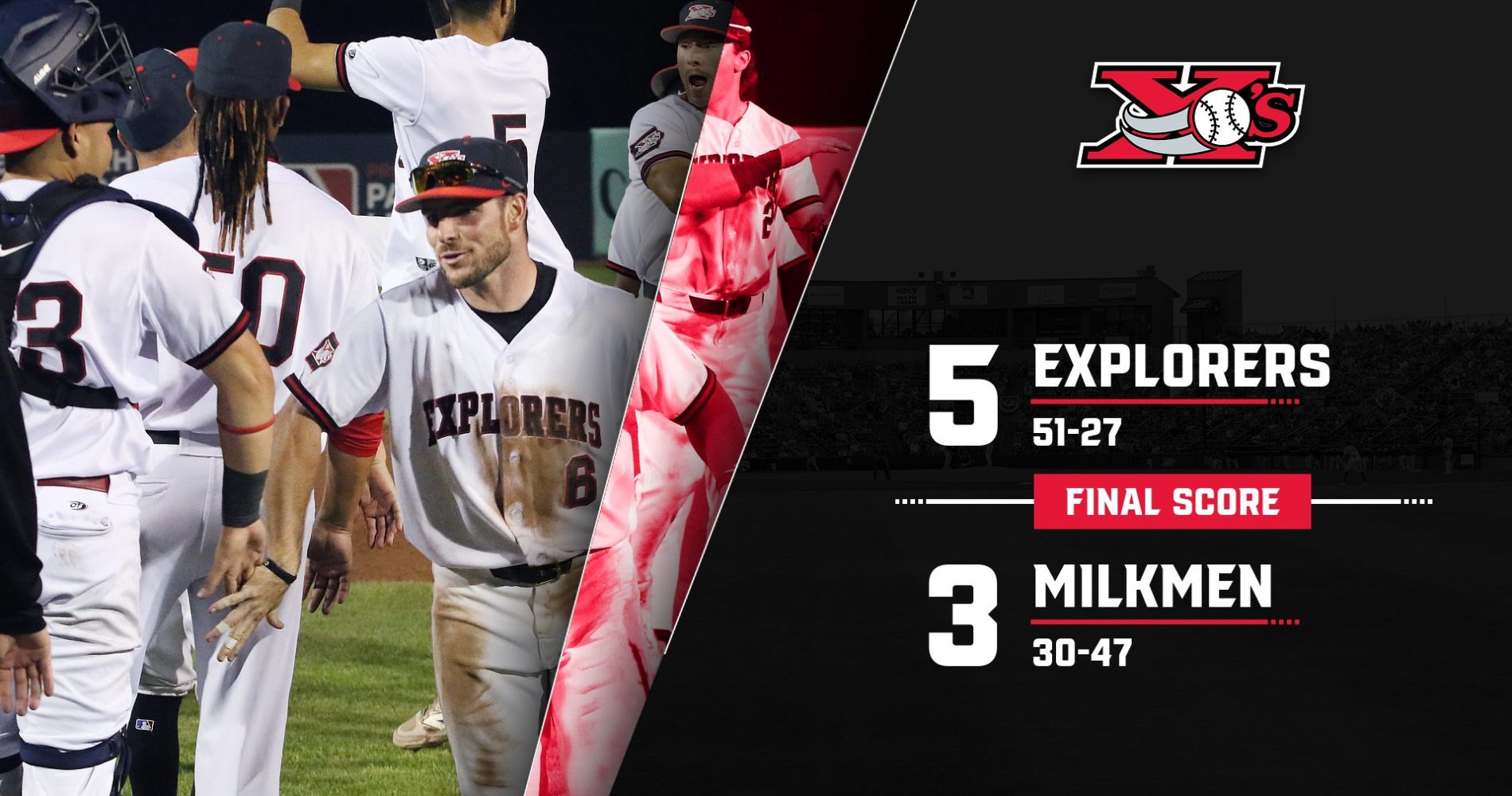 EXPLORERS CHURN OUT A SWEEP OVER MILKMEN