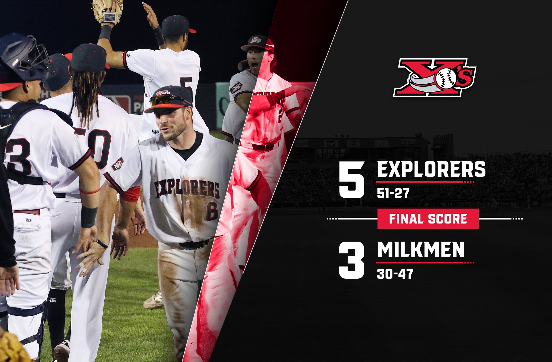 EXPLORERS CHURN OUT A SWEEP OVER MILKMEN