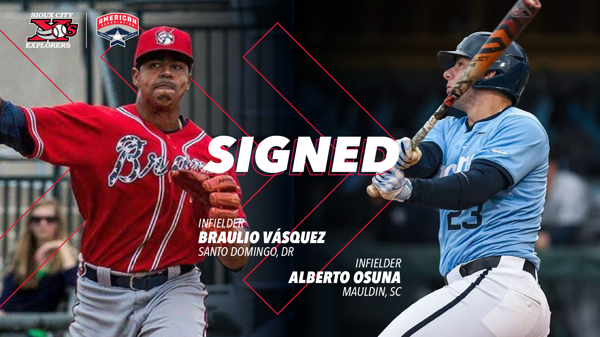 EXPLORERS WELCOME TWO INFIELDERS