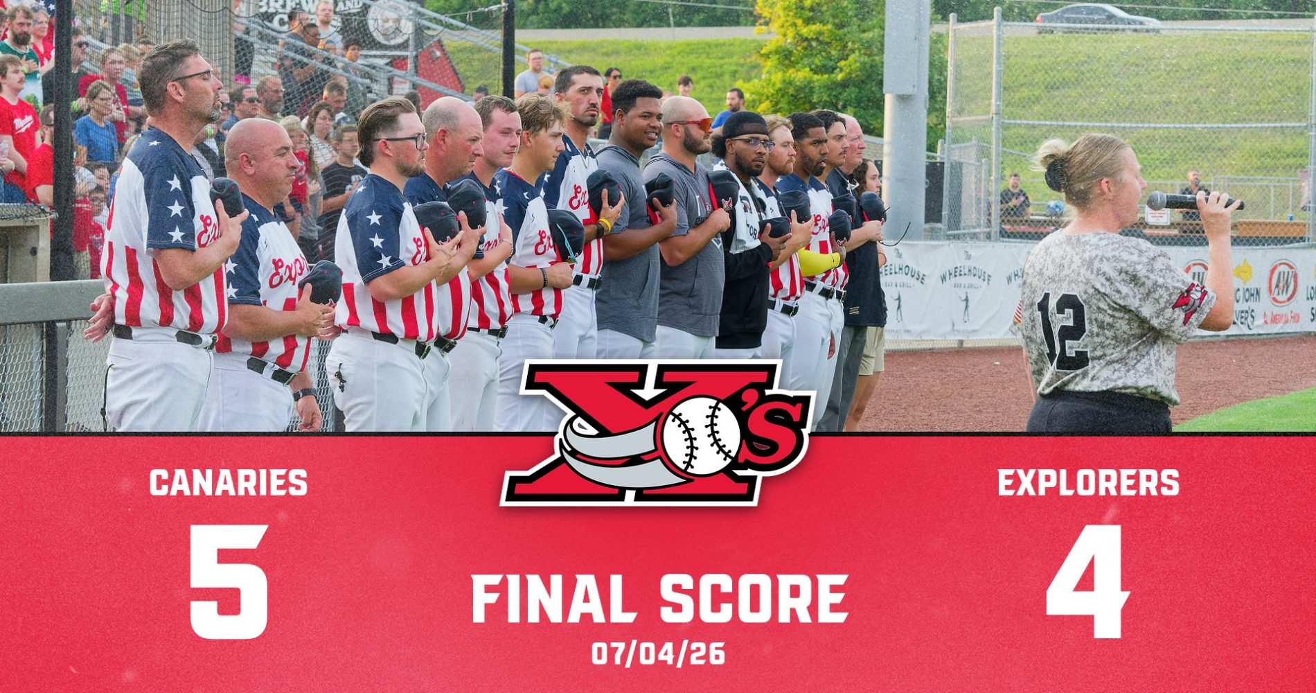 CANARIES’ DEFENSE DENIES EXPLORERS IN 5-4 FOURTH OF JULY LOSS