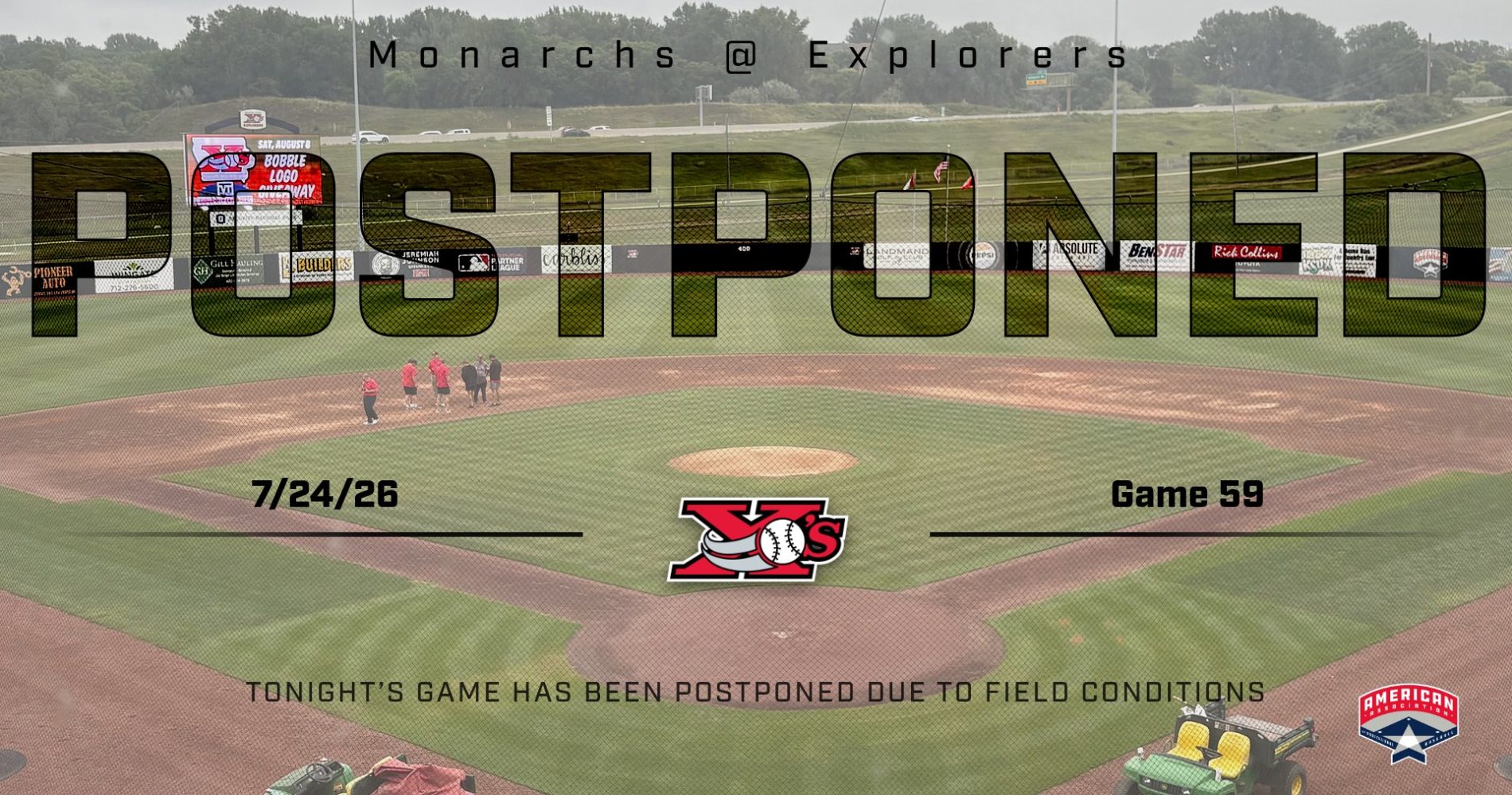 WEATHER POSTPONES SERIES OPENER WITH KANSAS CITY