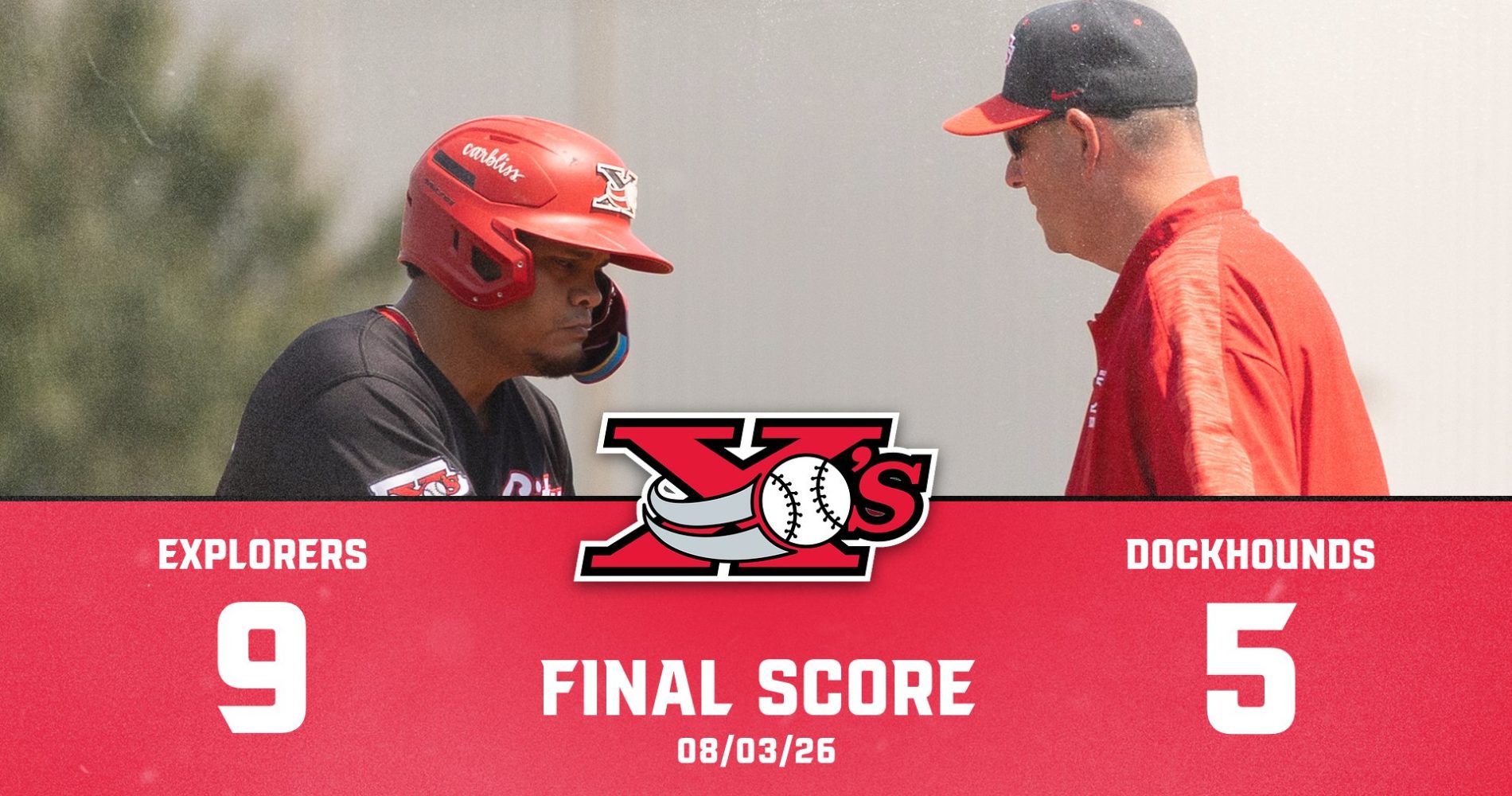 EXPLORERS OUTLAST DOCKHOUNDS 9-5 IN LONE LEAGUE GAME